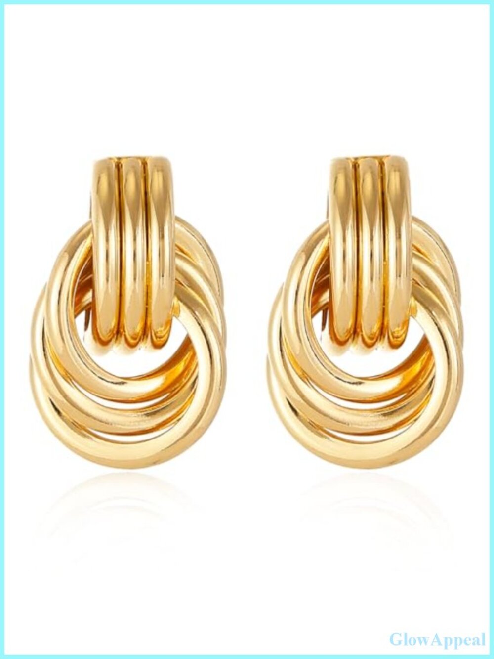 14K Gold Plated Chunky Knot Drop Earrings for Women Statement Jewelry